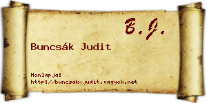 Buncsák Judit névjegykártya